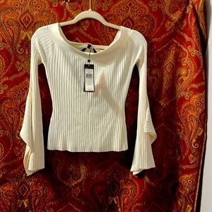 BCBG Stevie Gardenia cotton blouse